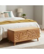 Grote uitgesneden kist Manguier Floria II bruin - 100x40x45 cm