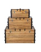 Set van 3 dozen Manguier Lalit II bruin - 113x61x51 cm