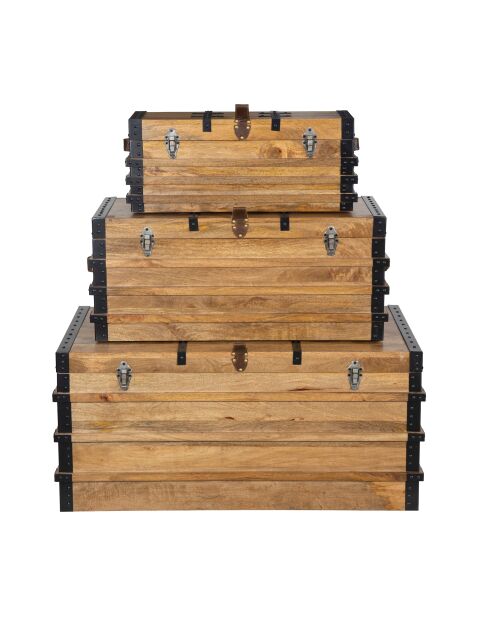 Set van 3 dozen Manguier Lalit II bruin - 113x61x51 cm