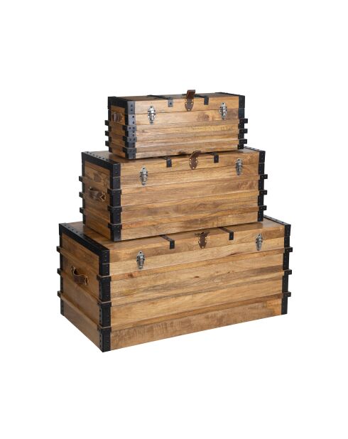 Set van 3 dozen Manguier Lalit II bruin - 113x61x51 cm