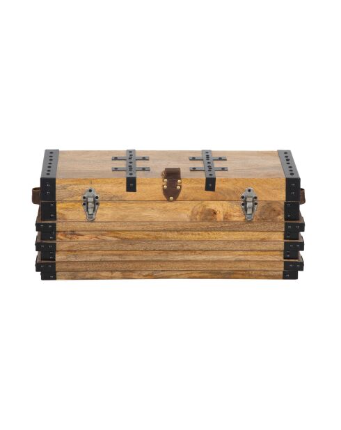 Set van 3 dozen Manguier Lalit II bruin - 113x61x51 cm