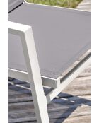 FLORIDE stapelbare tuinfauteuil in taupe textileen en wit aluminium - 103x62x100cm