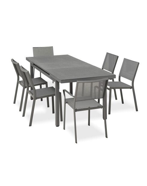 DANIA Gartenset für 6 Personen Anthrazitgrau