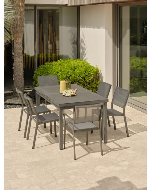 DANIA Gartenset für 6 Personen Anthrazitgrau