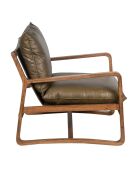 Fauteuil Cuir vert Olive Lucca vert - 76x89x76 cm