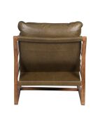 Fauteuil Cuir vert Olive Lucca vert - 76x89x76 cm