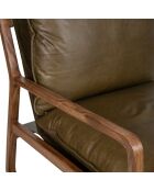 Fauteuil Cuir vert Olive Lucca vert - 76x89x76 cm