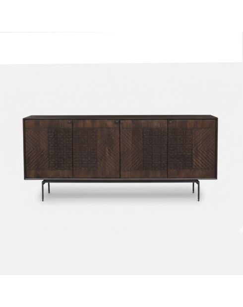 Buffet 4 Portes Contemporary marron - 180x44x79 cm