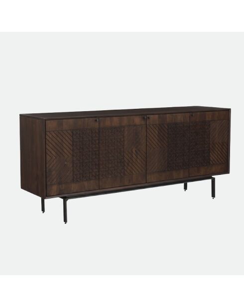 Buffet 4 Portes Contemporary marron - 180x44x79 cm