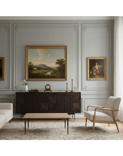 Buffet 4 Portes Contemporary marron - 180x44x79 cm