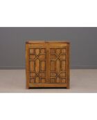 Mobile bar in acacia Punjab-II giallo/oro - 90x46x99 cm