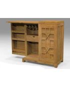 Mobile bar in acacia Punjab-II giallo/oro - 90x46x99 cm