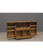 Mobile bar in acacia Punjab-II giallo/oro - 90x46x99 cm