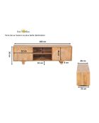 Eran beiger 2-türiger TV-Ständer - 160x40x50 cm