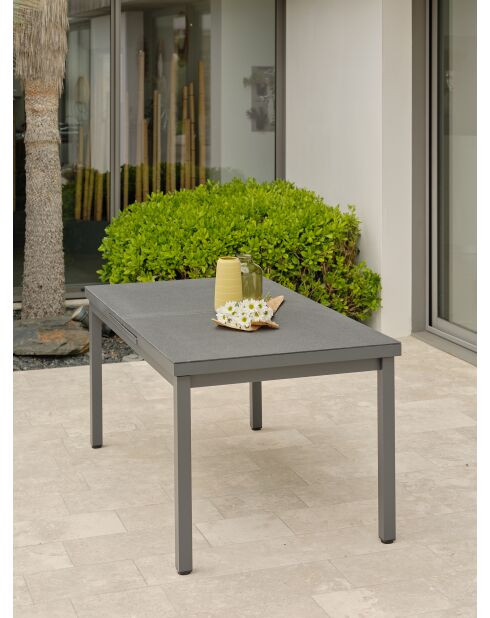 DANIA Gartentisch mit automatischer Verlängerung Anthrazitgrau - 160:210 x90x75 cm