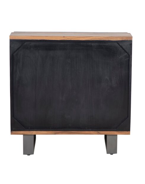 Acacia Black II zwart dressoir met 3 laden - 85x42x85 cm
