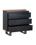 Acacia Black II zwart dressoir met 3 laden - 85x42x85 cm
