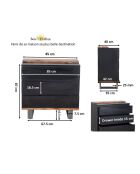 Acacia Black II zwart dressoir met 3 laden - 85x42x85 cm