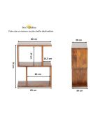 Bibliothèque Petit Bois de manguier Alan marron - 60x30x75 cm