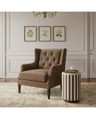 Beistelltisch mit brauner Manara-Marmorplatte - 30x30x52 cm