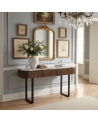 Consolle 2 cassetti con piano in marmo Manguier Kfir III marrone - 140x40x76 cm