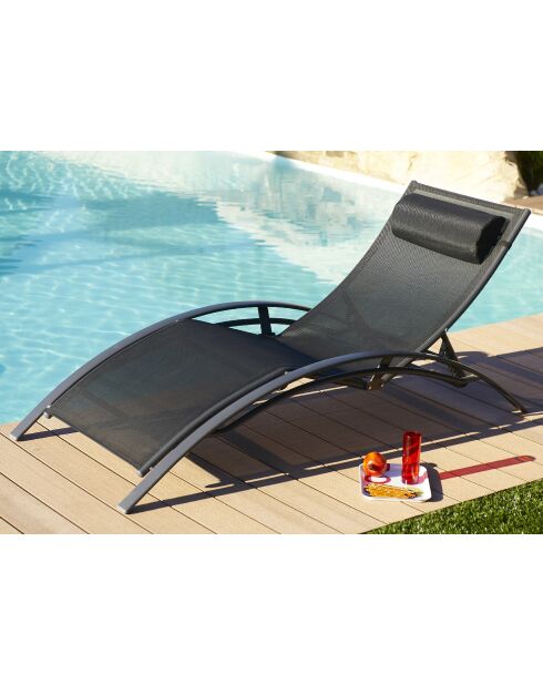 2 bains de soleil CL76 noirs - 170x67x30 cm