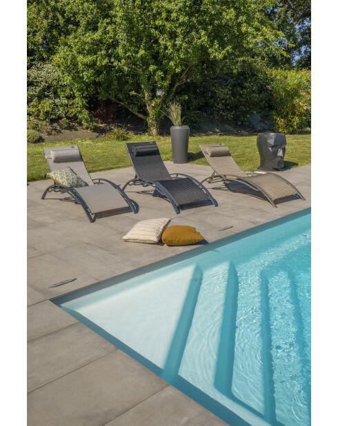 2 bains de soleil CL76 noirs - 170x67x30 cm