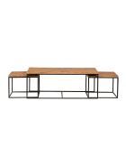 Mango Solaris beige rechthoekige salontafels met bijzettafel - 118x60x45 cm