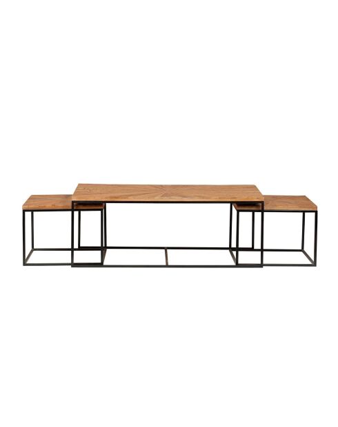 Mango Solaris beige rechthoekige salontafels met bijzettafel - 118x60x45 cm