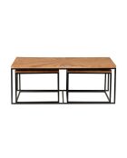 Mango Solaris beige rechthoekige salontafels met bijzettafel - 118x60x45 cm