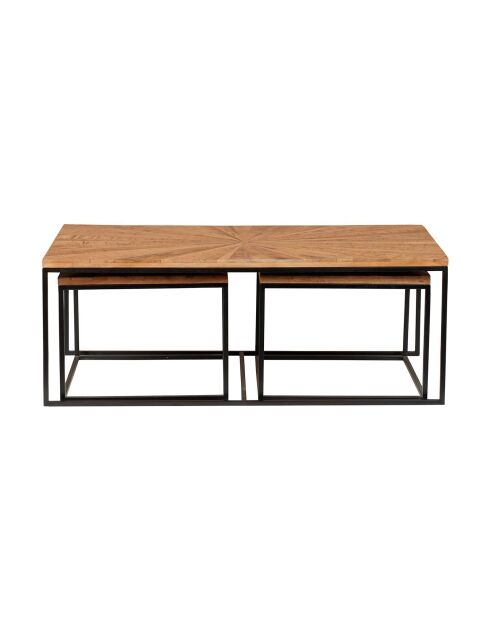 Mango Solaris beige rechthoekige salontafels met bijzettafel - 118x60x45 cm