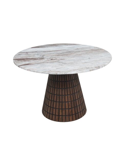 Runde Tischplatte Manguier Nogobo braune Marmorplatte - 120x120x76 cm