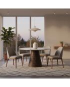 Runde Tischplatte Manguier Nogobo braune Marmorplatte - 120x120x76 cm