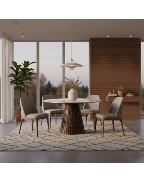 Runde Tischplatte Manguier Nogobo braune Marmorplatte - 120x120x76 cm