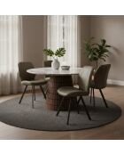 Runde Tischplatte Manguier Nogobo braune Marmorplatte - 120x120x76 cm