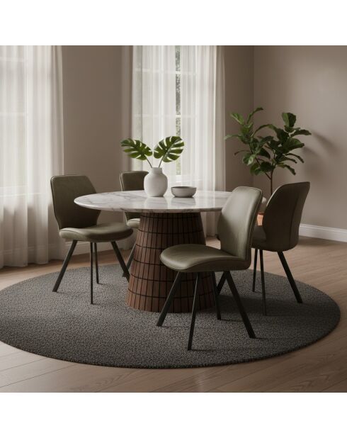 Runde Tischplatte Manguier Nogobo braune Marmorplatte - 120x120x76 cm