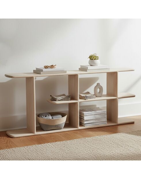 Etagère basse ouverte Ariel II beige - 170x28x70 cm