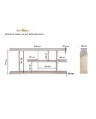 Etagère basse ouverte Ariel II beige - 170x28x70 cm