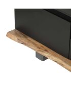 TV-Ständer 2 Türen 1 Schubladen Acacia Black II mehrfarbig - 145x45x50 cm