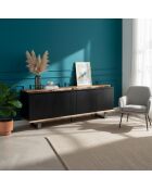 Anrichte Acacia Black II 4-türig schwarz - 200x42x72 cm