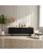 Anrichte Acacia Black II 4-türig schwarz - 200x42x72 cm