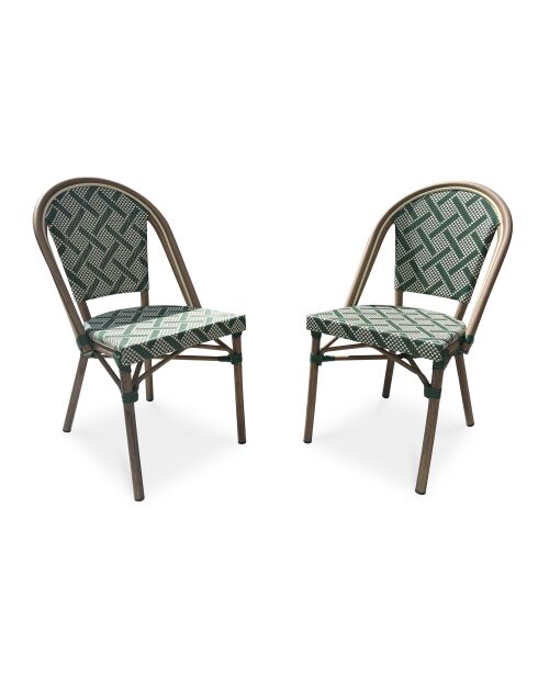 2 fauteuils de jardin BISTRO marron et vert