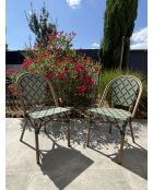 2 fauteuils de jardin BISTRO marron et vert