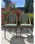 2 fauteuils de jardin BISTRO marron et vert