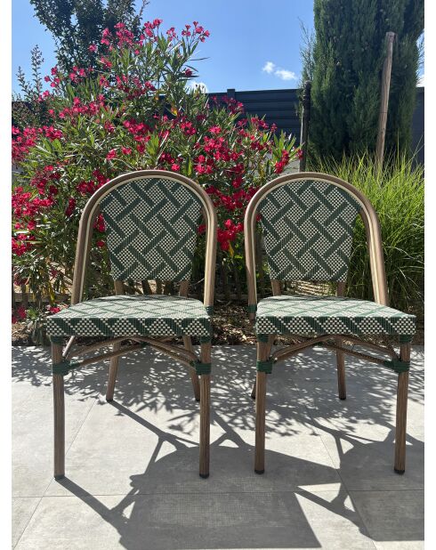2 fauteuils de jardin BISTRO marron et vert