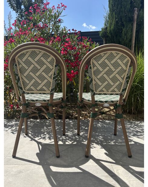 2 fauteuils de jardin BISTRO marron et vert