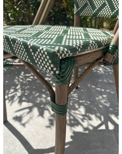 2 fauteuils de jardin BISTRO marron et vert