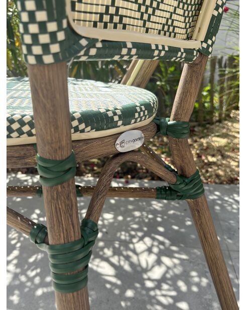 2 fauteuils de jardin BISTRO marron et vert