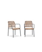 2 stapelbare MARCEAU Gartenstühle Anthrazitgrau und Braun