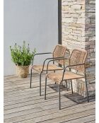 2 stapelbare MARCEAU Gartenstühle Anthrazitgrau und Braun